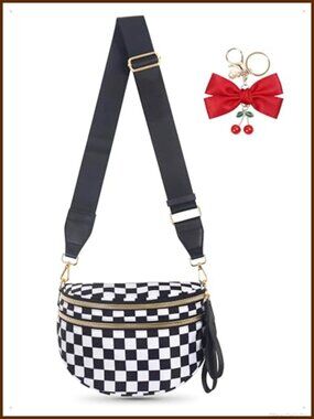 Nylon Waterproof Crossbody Fanny Pack Waist Bag Travel Running 3-in-1